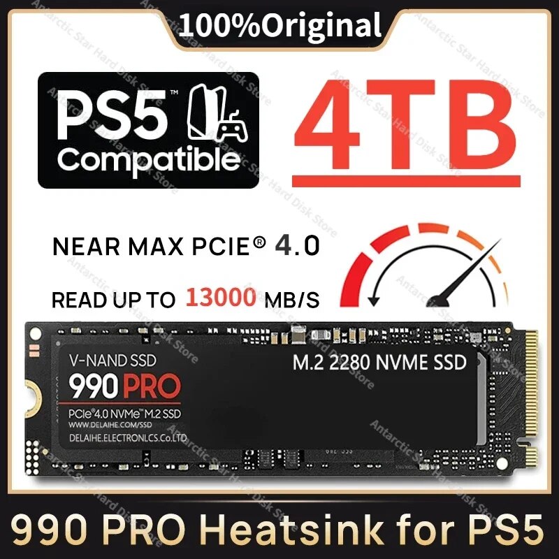 Ʈ ũž MLC PC PS5   ָ Ʈ ϵ ̺, SSD 990 PRO PCIe 5.0 NVMe 4.0 M.2 2280, 4TB, 1TB, 2TB, 13000 MB/S SSD